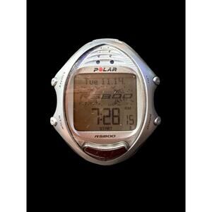 Polar RS800 Sports Watch Digital Heart Rate Monitor GPS Compatible Silver-tone